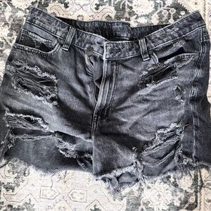 American Eagle Outfitters Ripped Gray/Black Jean Shorts